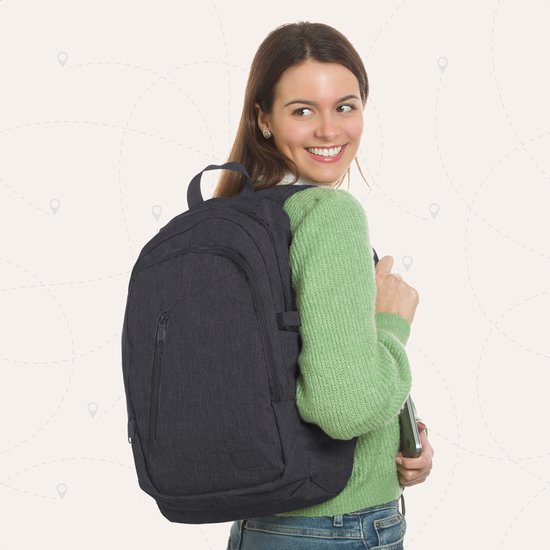 Sac à dos TRVLMORE - 25 L - 15,6 pouces - Sac à dos pour ordinateur portable avec port USB - Cartable - Homme et femme - Sac - Garantie à vie - Zwart