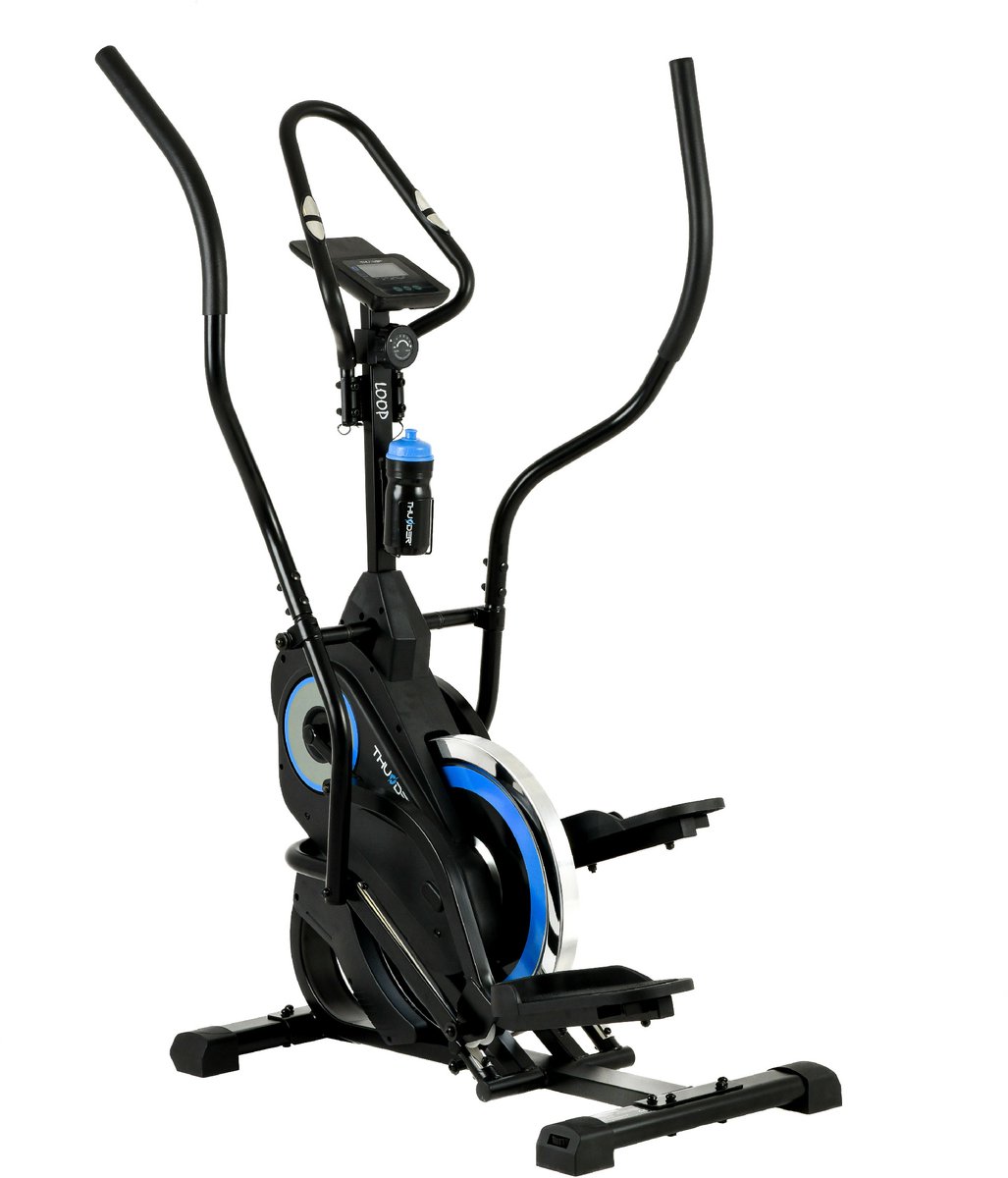 THUNDER® Crosstrainer | LOOP | Magnetische Elliptische Trainer | 8 Weerstandsniveaus | Hartslagsensor | Antislip Pedalen | Tablethouder | Stil in gebruik | Max. 110 kg | Voor Thuisgebruik |
