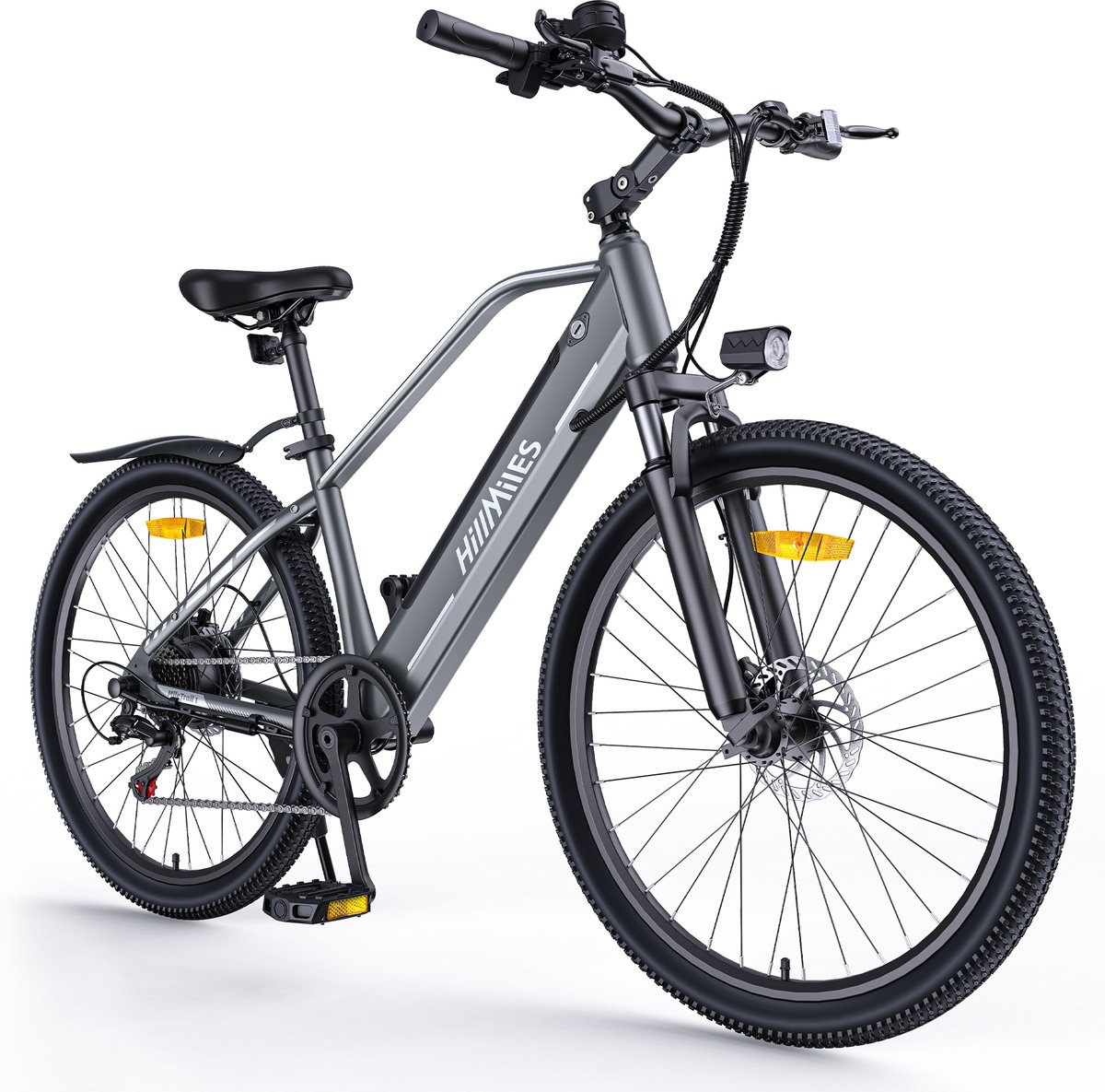 Hillmiles MileTrail 1 E-Bike - 26 inch - 80km actieradius - 250W motor - grijs – foto 6