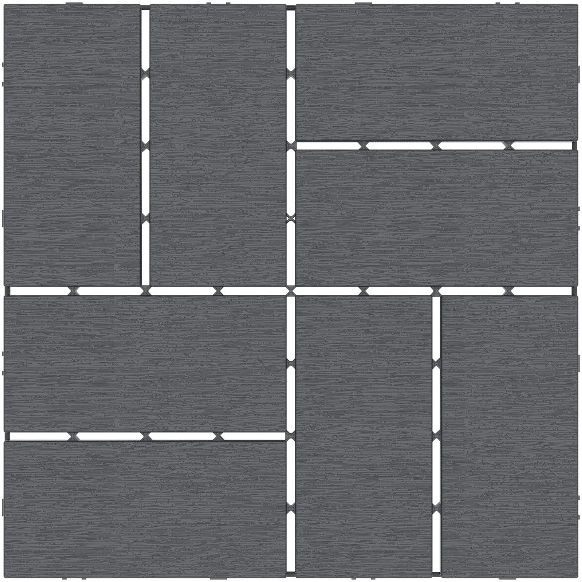 NAIZY Terrastegels 30 x 30 cm Balkontegels met Kliksysteem, Weerbestendig in Houtlook Kliktegels Terrasvloer Tegels voor Balkon en Terras (Check Motief)