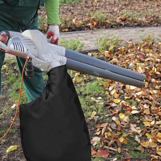Blaasstofzuigerzak, vervangende opbergzak voor bladblazers, opvangzak met ritssluiting aan de onderkant en trekkoordsluiting voor bladzuigers en bladblazers (zwart, 44*60 cm) van Merkloos	 — afbeelding 5
