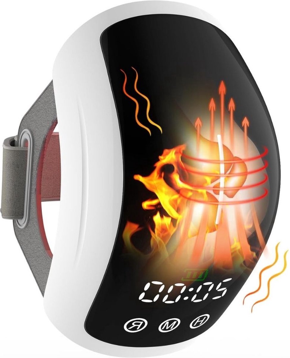 Thuys – Knie Massage Apparaat – Rood Lichttherapie Met Warmte En Trillingen – Infrarood – Kniebrace Massager voor Pijnbestrijding & tegen Gewrichtspijn – Draadloos – Voor Pijn / Stijfheid en Blessure