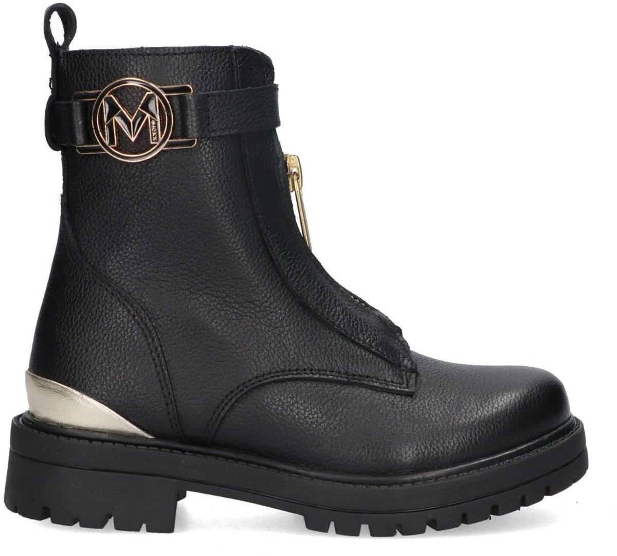 MEXX Kids XX824552-589 Meisjes Enkellaarsjes - Zwart - Leer - Veters