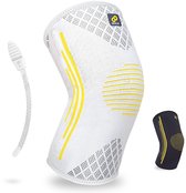 Bracoo KE92 Compressie Kniebrace met Dubbele Spalken | Ademend Knieband | Unisex - Grijs - XL