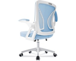 Milacyee Bureaustoel - Ergonomische Bureaustoel – Verstelbare Gaming/Computerstoel met Mesh Rug & Lendensteun – 90° Opklapbare Armleuningen – Directiestoel met Stille Wieltjes – Tot 150 kg Belasting - blauw - Geschikt voor thuiswerk en kantoor