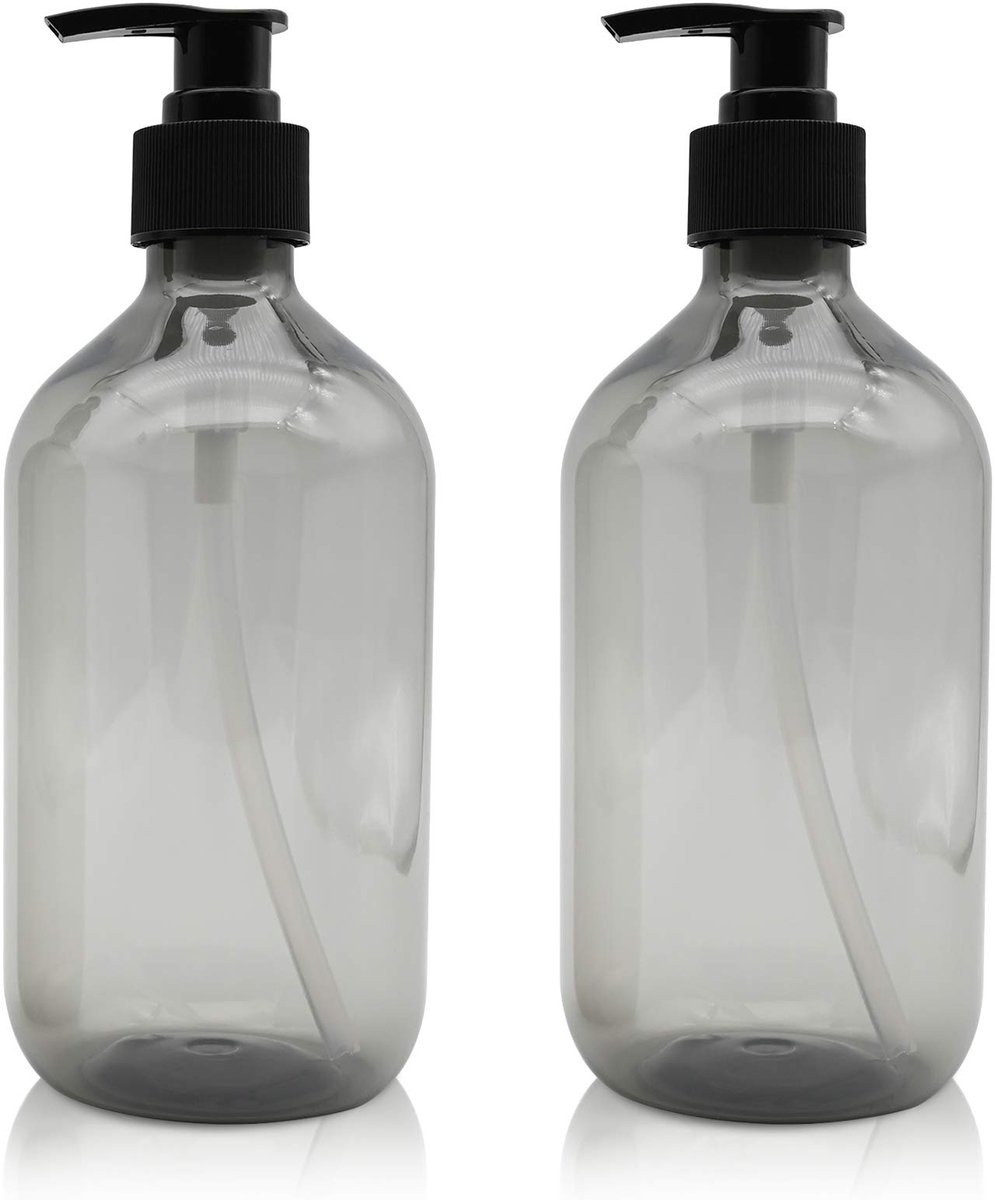 Ibenzoa® Lege pompflessen, 2 stuks, 500 ml, multifunctionele fles voor vloeibare zeep, etherische oliën, biologische schoonheidsproducten