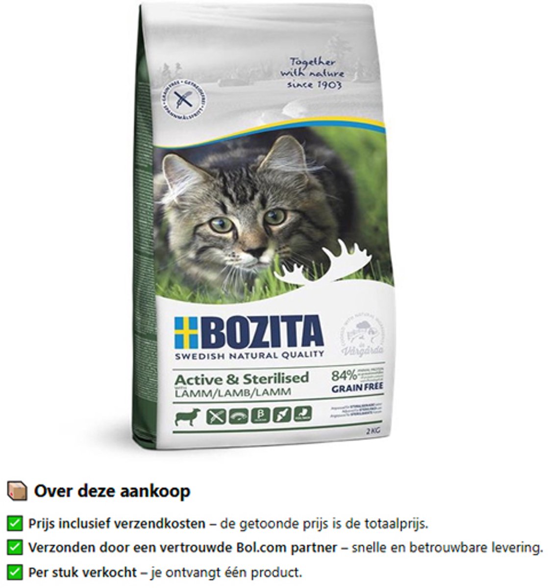 Bozita Bozita Active & Sterilised - 2 kg - Lam