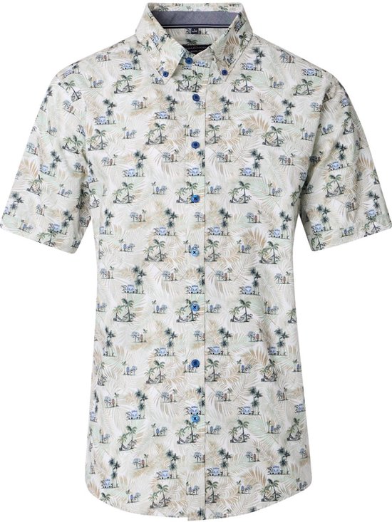 Casa Moda Casual Overhemd Korte Mouw Met Zomers Motief - L