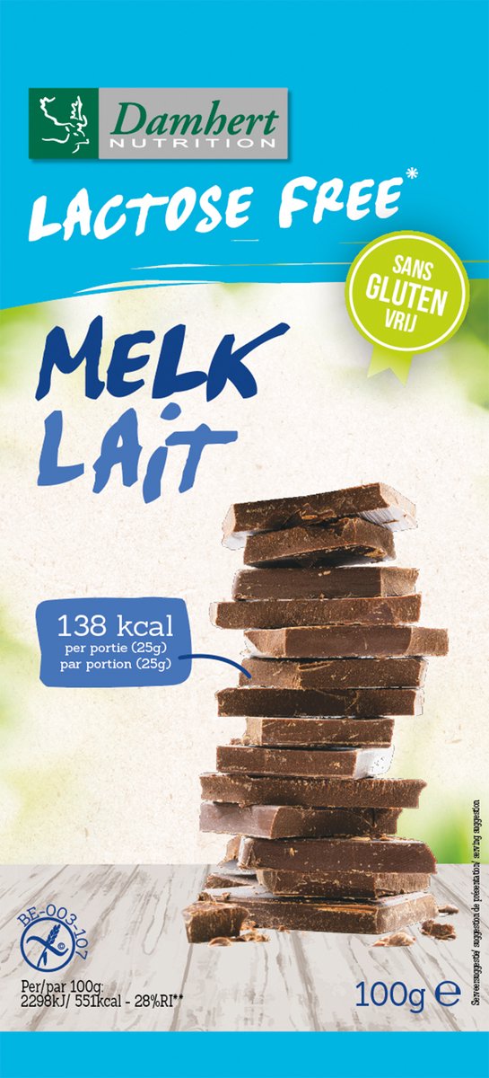 Goedkoopste Damhert Lactose Free Chocoladetablet Melk 100GR