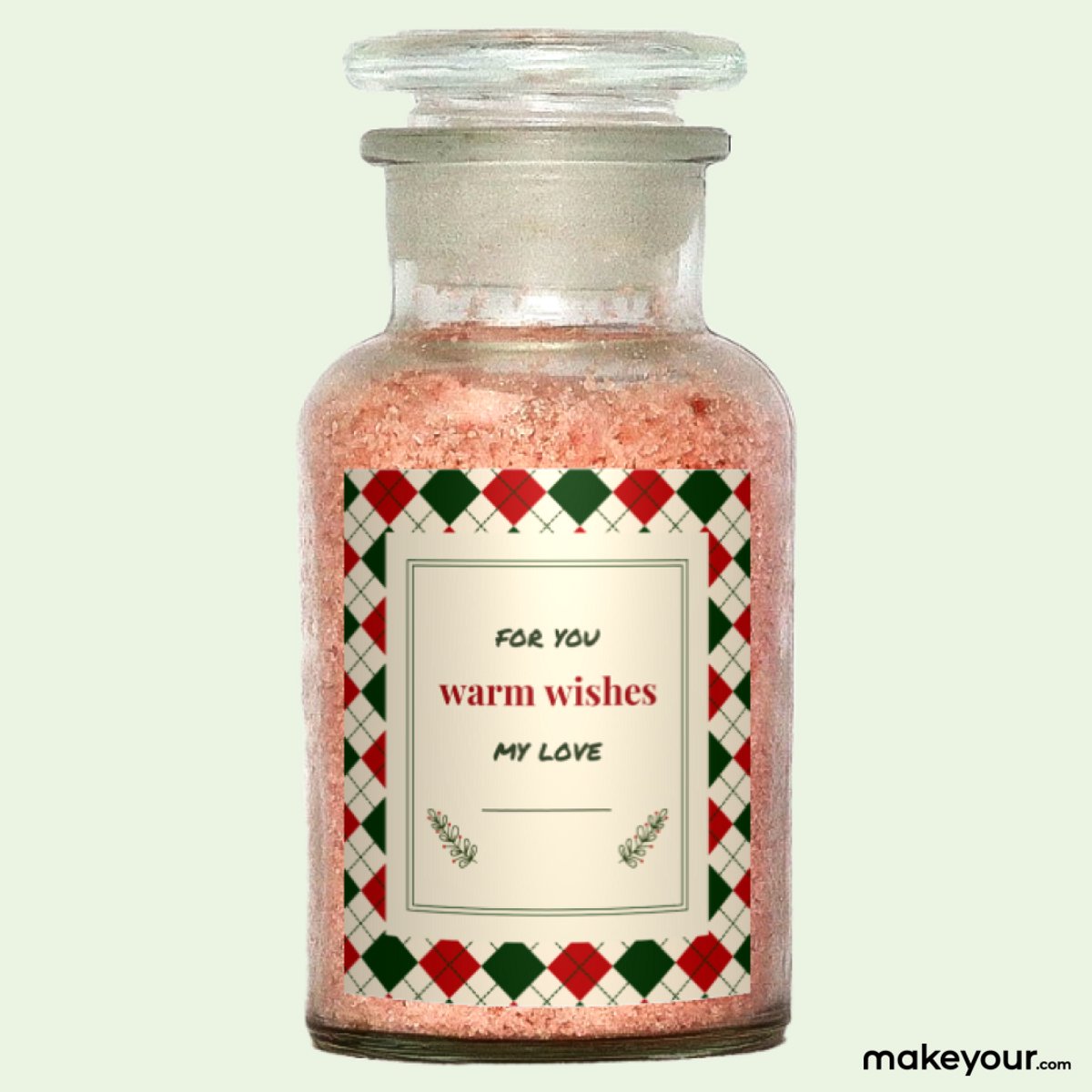 Goedkoopste Badzout met Etiket Warm wishes - Origineel Kerst Cadeau - makeyour.com - Premium Badzout - makeyour.com