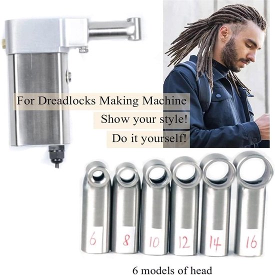 Dreadlock Machine - Automatisch - 6 verwisselbare mondstukgroottes ...