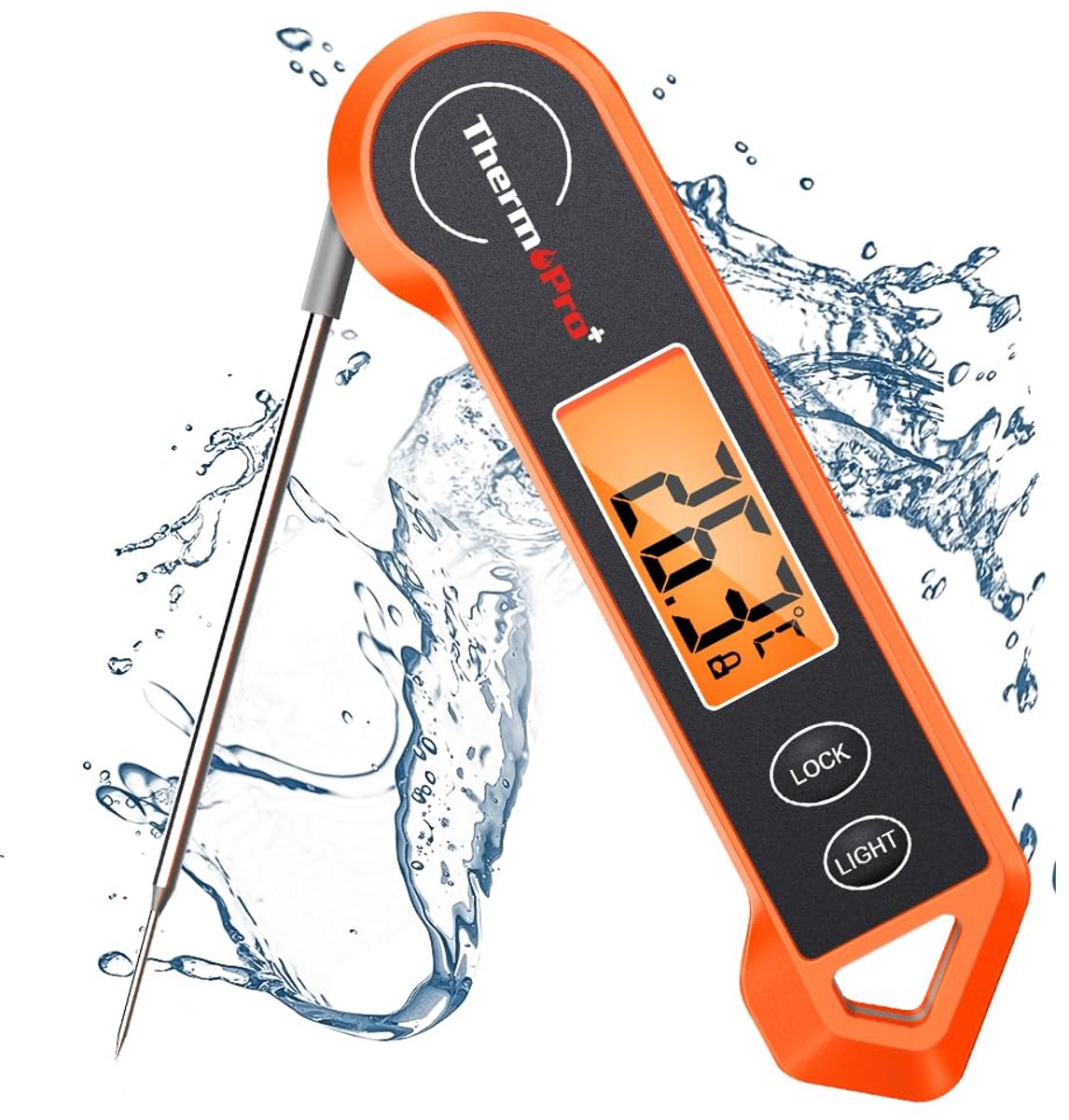 Vleesthermometer Digitale TP19H voor Koken - Waterdichte Voedselthermometer met Temperatuursonde - Keuken BBQ Grill Rookoven Olie Frituursnoepje met Ambidextrous achtergrondverlichting