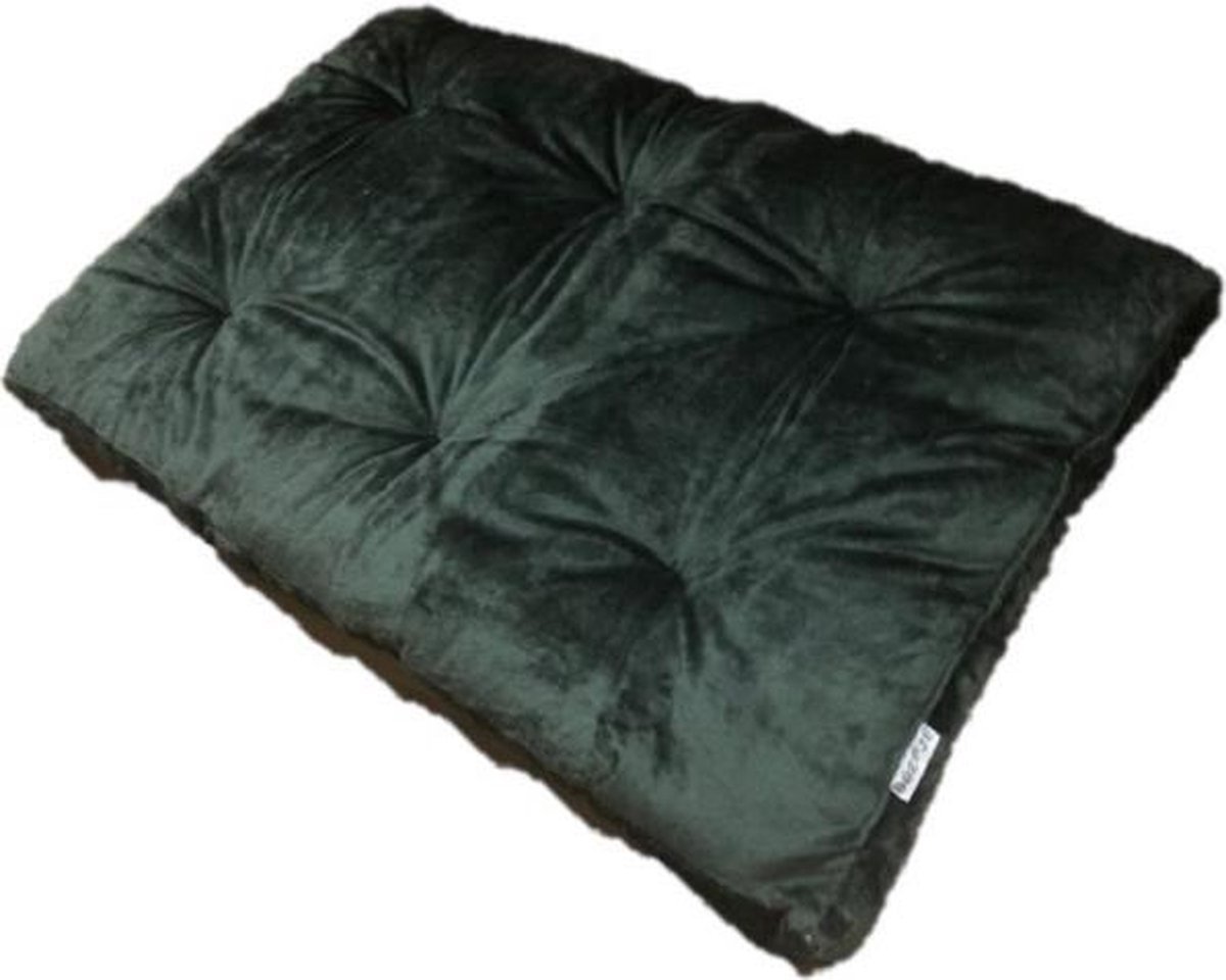 Boefje Hondenkussen fluweel - 70x100 cm - donkergroen short