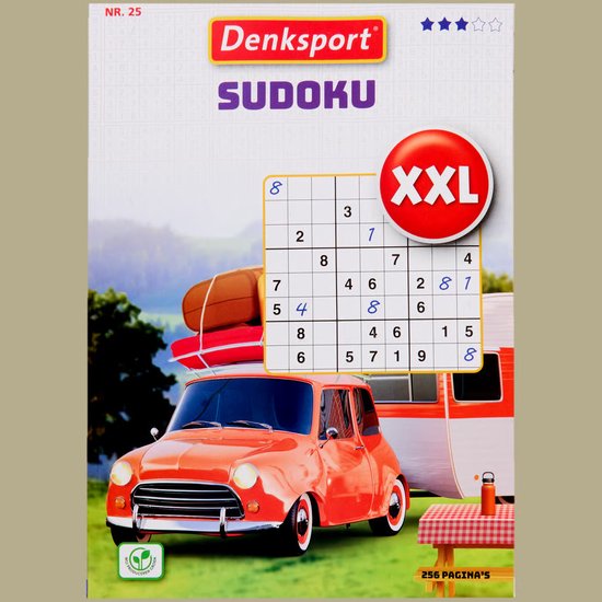 Foto: Denksport puzzelboekjes sudoku puzzelboekjes puzzelboeken volwassenen denksport nederlands 3 nr 24 extra dik xxl 256 pagina s