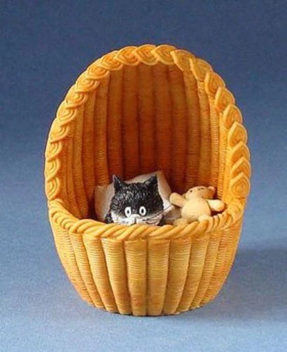 Gekke kattencollectie - Het kattennestje - Dubout Collectie - 11 cm
