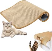 Krabmat voor katten: natuurlijke sisal krabmat, krasbescherming voor bank, kat, krabplank muur, krabbord muur, krabplank voor aan de muur, krabplank, hoek krabplank, kattenkrabmat, 50 x 40 cm