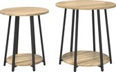 vidaXL - Ensemble de 2 tables d'appoint - Chêne Sonoma, - Chêne laminé - et - Métal