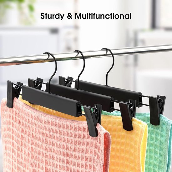 SONGMICS Broekhangers, fluweel, met brug en clips, pak hanger, dun