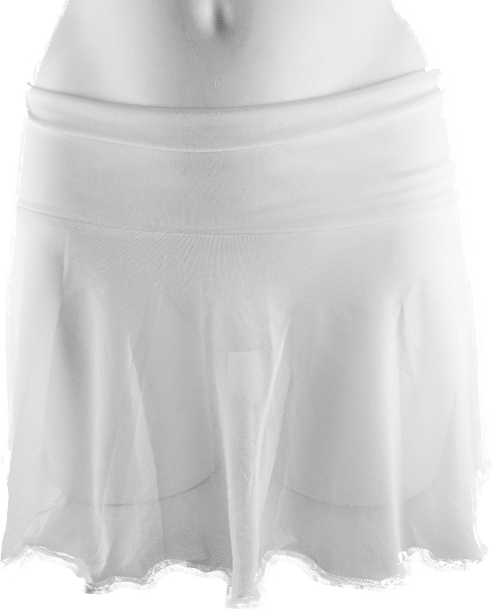 BamBella® - Erotische rok - Onesize - Doorzichtig doorschijnend stretch Wit