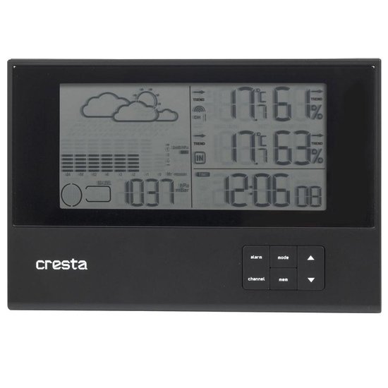 Cresta digitaal Weerstation, extra dun design met barometer BAR700 Zwart