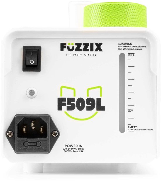 Machine à fumée Witte Party - Fuzzix F509LW - Avec effets lumineux et 1L de liquide à fumée - Avec télécommande sans fil