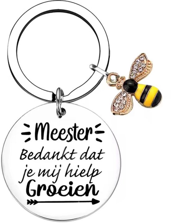 Akyol - Meester bedankt dat je mij hielp groeien - Teacher – Sleutelhanger – sleutelhanger leraar - meester sleutelhanger- meester cadeau – docent – meester sleutelhanger – cadeau