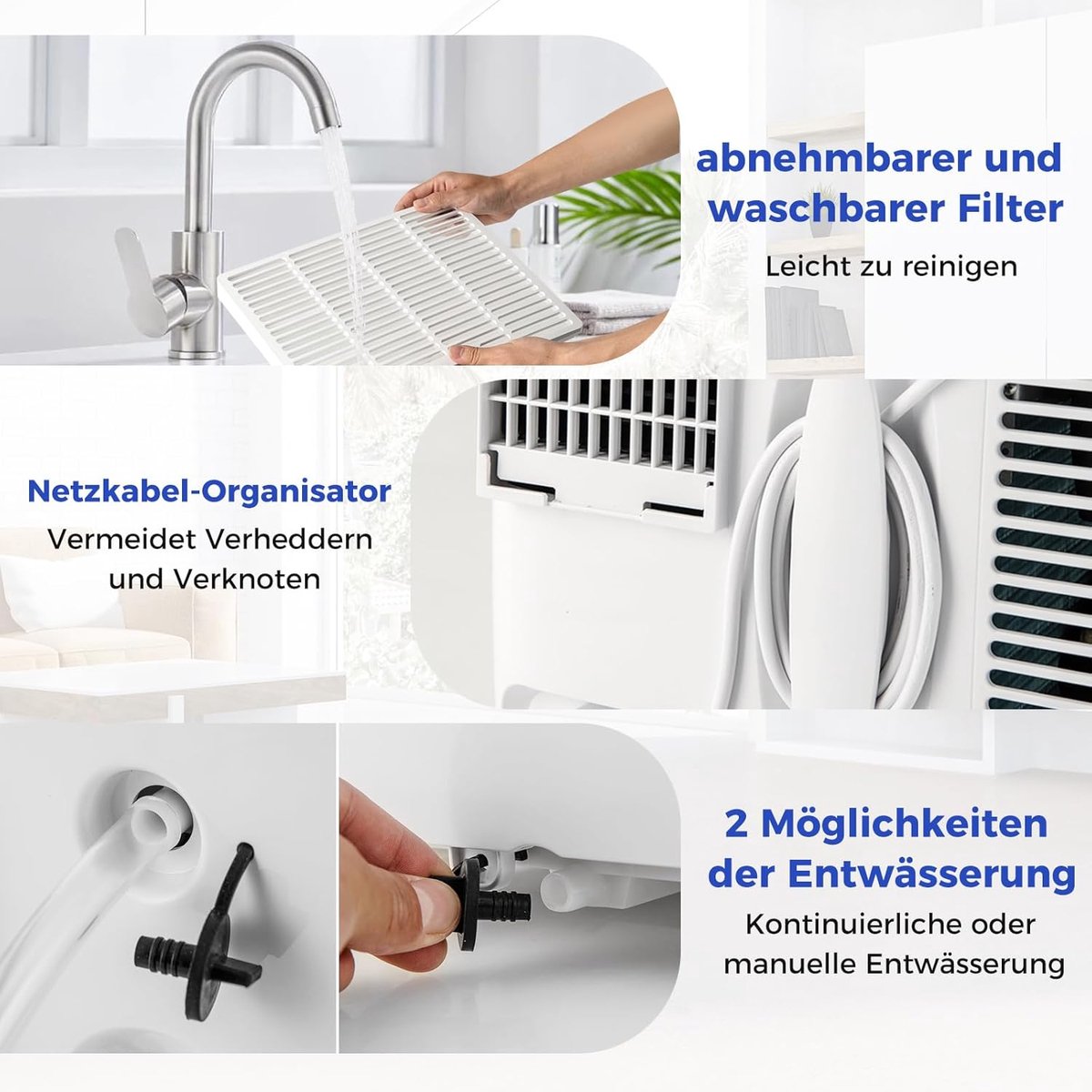 FDS Mobiele Airconditioning 14000BTU 4-in-1 met Auto- en Slaapmodus - afbeelding 3