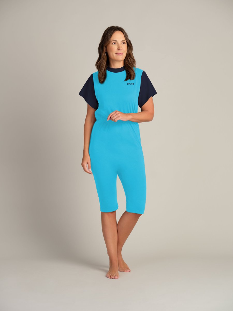 Goedkoopste Jersey hansop | Rugritssluiting | Korte mouw | Korte pijpen | Lichtblauw| S