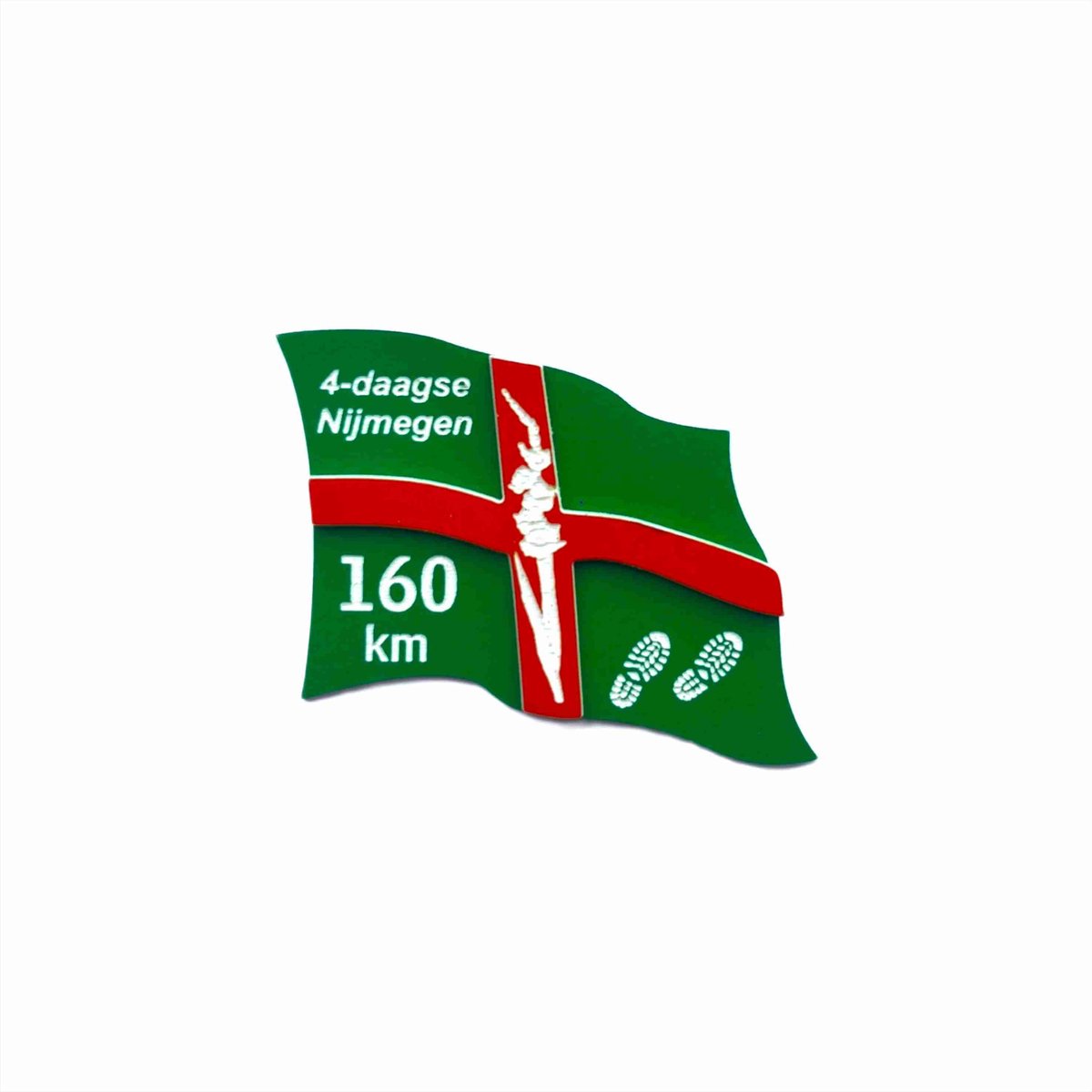 Nijmeegse vierdaagse speld/broche - vierdaagse - 4-daagse - Nijmegen - 160km - gladiool - bloem - gegraveerd - laser graveren - graveren - broche - uniek cadeau - cadeau - Kado - vierdaagsekado