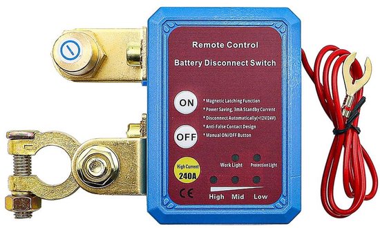 Disjoncteur Batterie Télécommandé Sans Fil 12V 240A Kill Switch Avec Voltmètre - 2 Télécommandes Pour Voiture, Bateau, Moto, ATV, Tracteur, RV