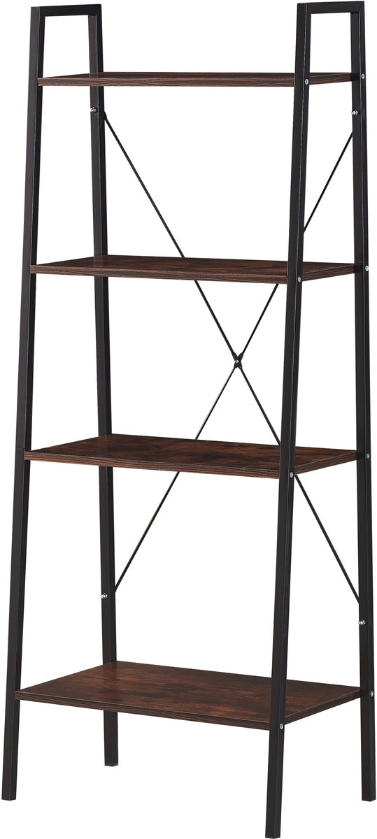 Luxury4Home ALTE R2 - Boekenkast - Loftstijl - Draagbaar - Zwart / Rustiek Eiken