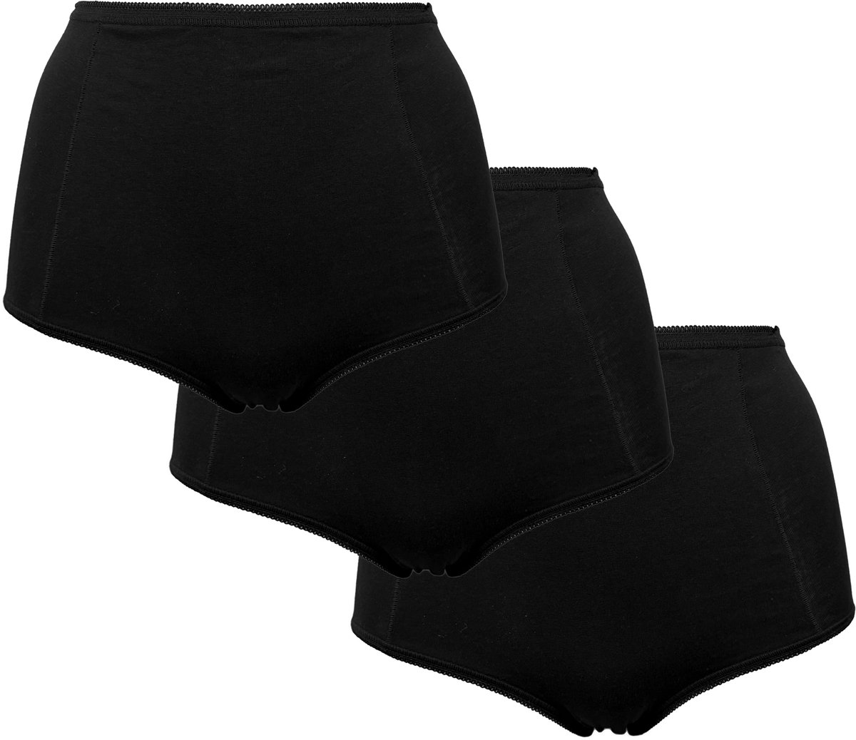 My Basic by After Eden Full brief cotton 3pack Dames onderbroek - Black - Maat S