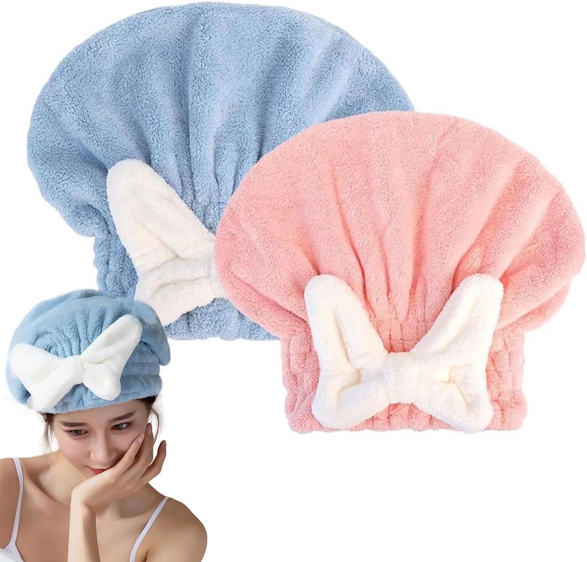 Zachte Hoofd Handdoek - Licht Roze