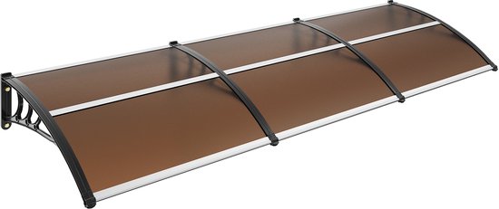 Auvent de fenêtre/porte, 101,6 x 303 cm, LSF 50+, polycarbonate, porte-à-faux pour porte extérieure, protection contre les rayons UV, la pluie et la neige, plaque creuse