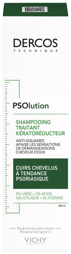 Vichy PSOlution Keratoreducerende Shampoo - Hoofdhuid met neiging tot psoriasis - Anti-schilfers & Jeukend Gevoel - 200ml