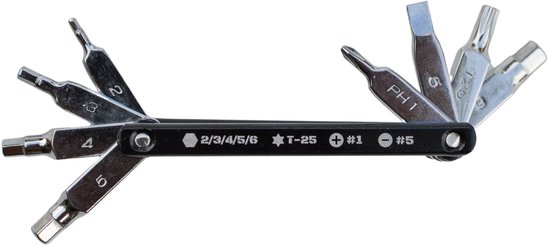 DIB Multitool 8 in 1 multitool lichtgewicht - Fietsgereedschap - Universeel - Dun - Compact