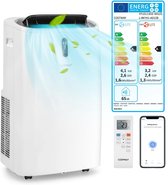 COSTWAY 5-in-1 ventilatorkachel, mobiele airconditioning, 14000 BTU, ontvochtiger, verwarmingsfunctie, luchtreiniger, slaapmodus, airconditioner met afvoerslang, 2,6 kW, 16 tot 32 °C, 25 tot 45 m², app/afstandsbediening, 24-uurs timer