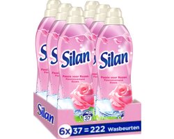 Silan Passie Voor Rozen - Wasverzachter - Zijdezachte Was - Langer Stralende Kleding - Langdurige Frisheid - Voordeelverpakking - 6 x 37 wasbeurten