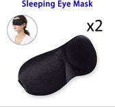 2x Zijden Verduisterende Slaapmasker voor volwassenen - Vrouwen en Mannen - Verstelbaar - Oogmasker - Nachtmasker - Reismasker - Slaap masker - Oog masker - Zwart