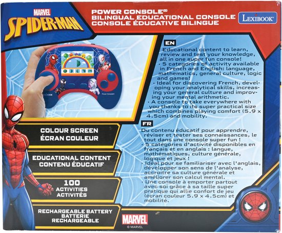 Tweetalige educatieve console Spider-Man met LCD scherm FR/EN