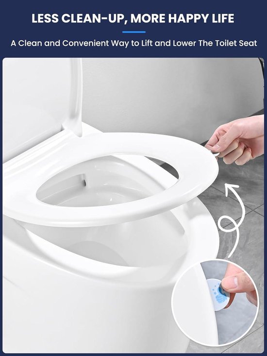 YEAUPE PRO Toiletdeksel Met Softclosemechanisme, D Vorm, Puller Deksel Toiletbril Quick Release Functie Voor Eenvoudige Reiniging 150 Kg Belastbaar 42 5 X 36 3 4 9 Cm 2116528471