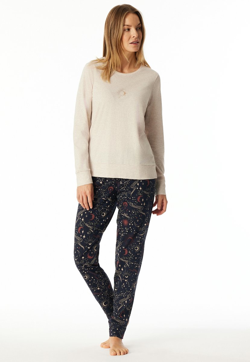 Schiesser Pyjama lang - Dames - Pyjamas beige melange