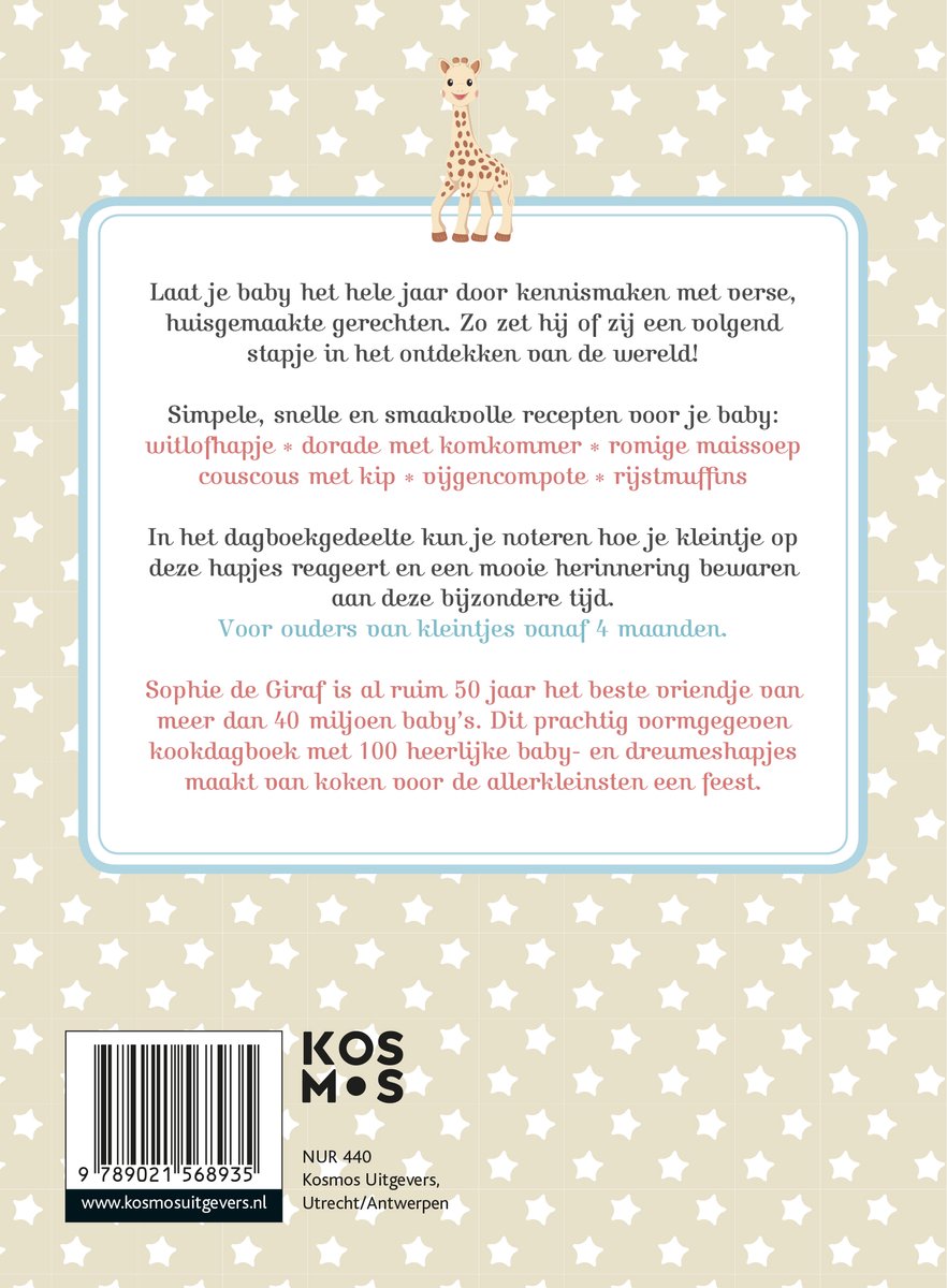 Mijn babyrecepten met Sophie de giraf - back cover