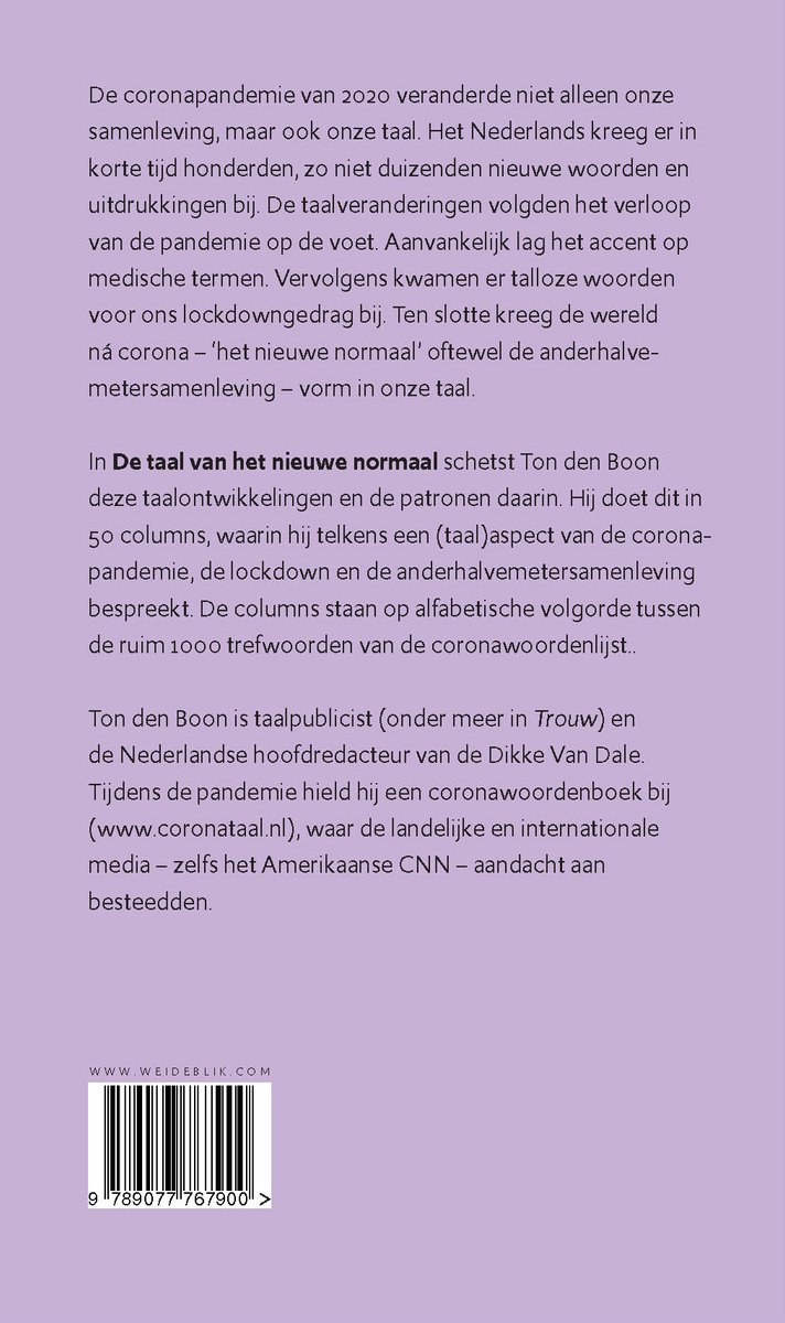 Leeswoordenboeken - De taal van het nieuwe normaal - back cover