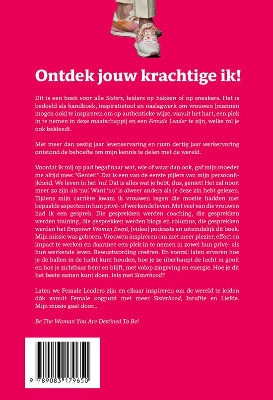 Boekomslag met titel 'Ontdek jou krachtige ik!' en 'Be The Woman You Are Destined To Be!'