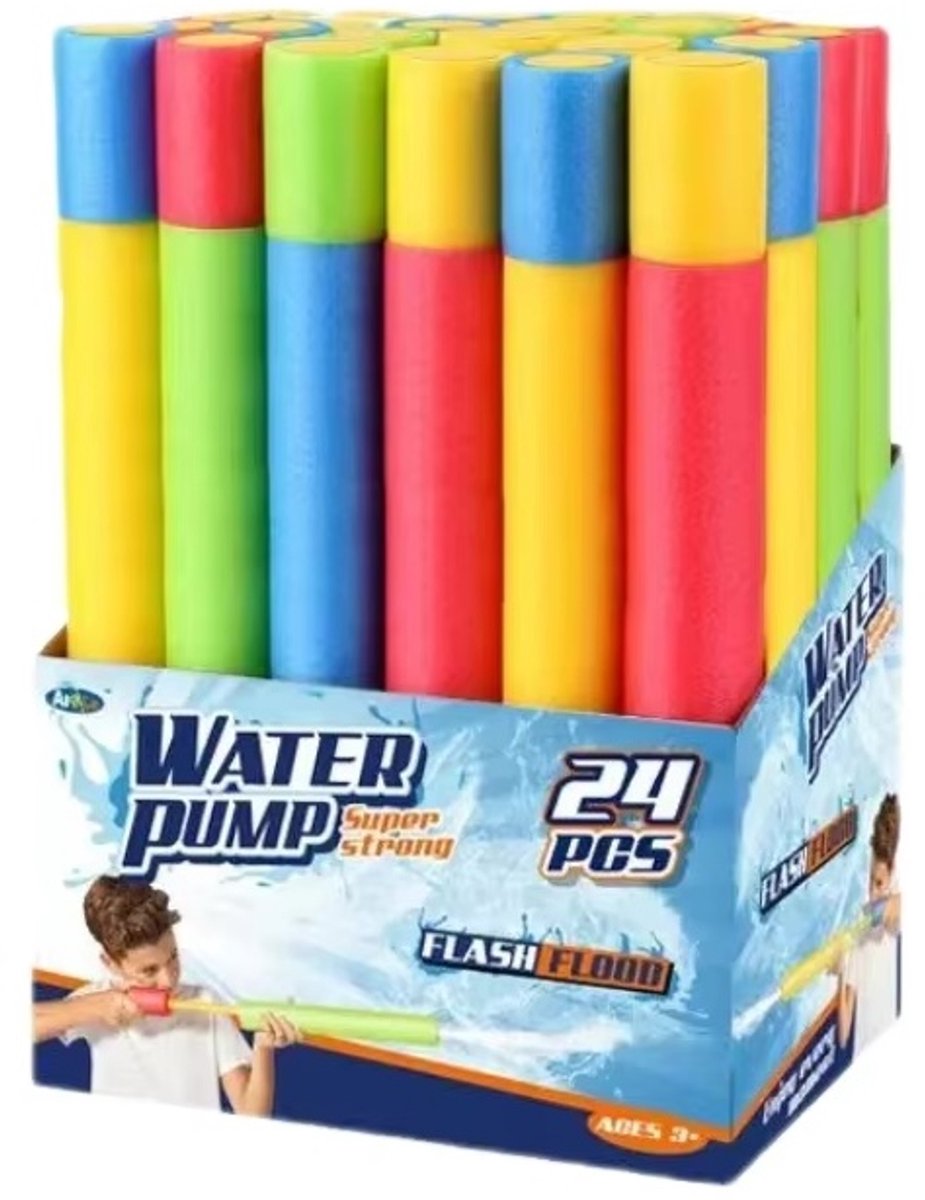 Waterpistool voordeelbundel - 24 stuks foam waterspuit - Speelgoed voor kinderen - Vakantie - Kinderfeest - Zomer - Strand - Buitenspeelgoed - Tuin - Uitdeelcadeaus waterpistooltjes - Gun — afbeelding 2