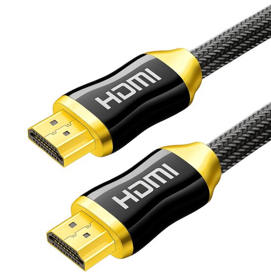 SAMMIT HDMI 2.0 Plaqué Or - Câble Haut Débit - 18GBPS - Full HD 1080p - 3D - 4K (60 Hz) - Ethernet - HDMI vers HDMI - Male vers Male - Pour TV - DVD - Ordinateur portable - Tablette - PC - Ecran - Beamer - 10 mètres