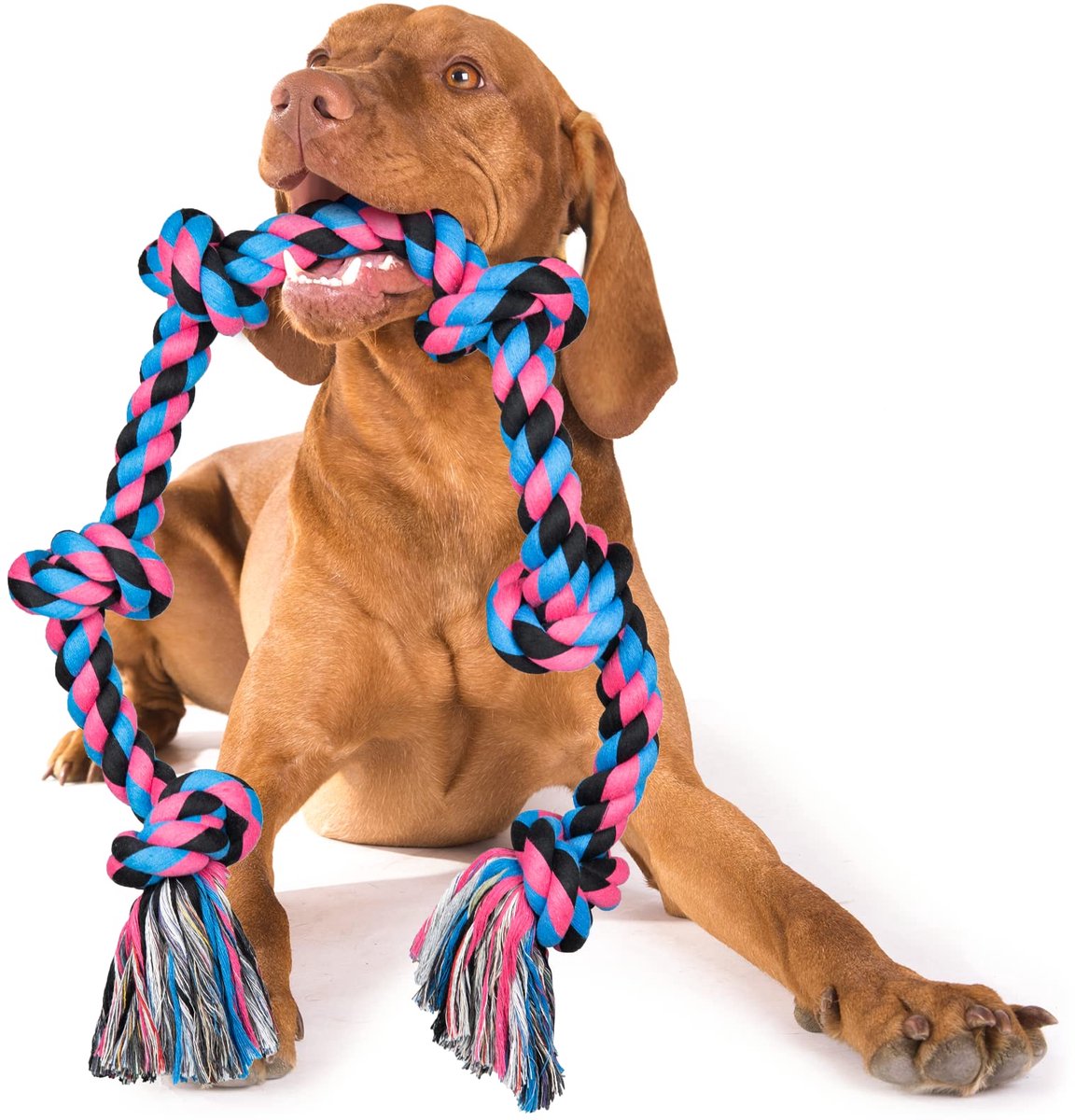 Ibenzoa® Robuust Katoenen Touwspel voor Grote Honden – 108 cm, 6 Knopen