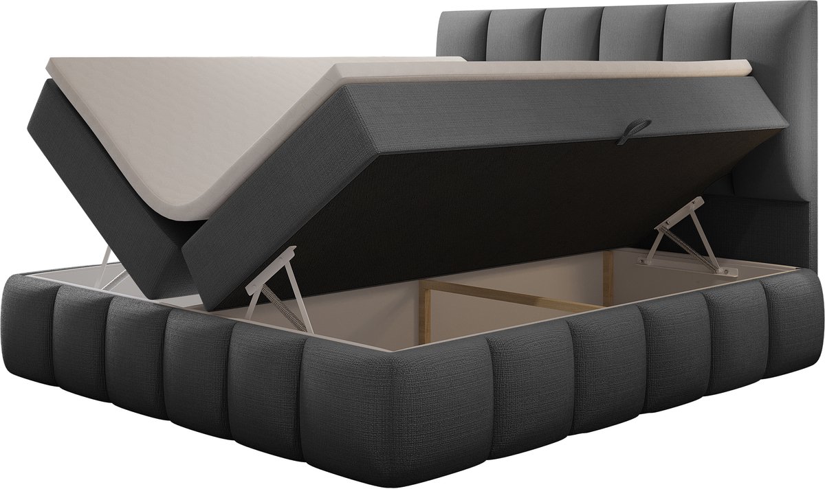 Meuba Home - Bali Boxspring - Grijs - 160x200 - Cremona Stof - afbeelding 3