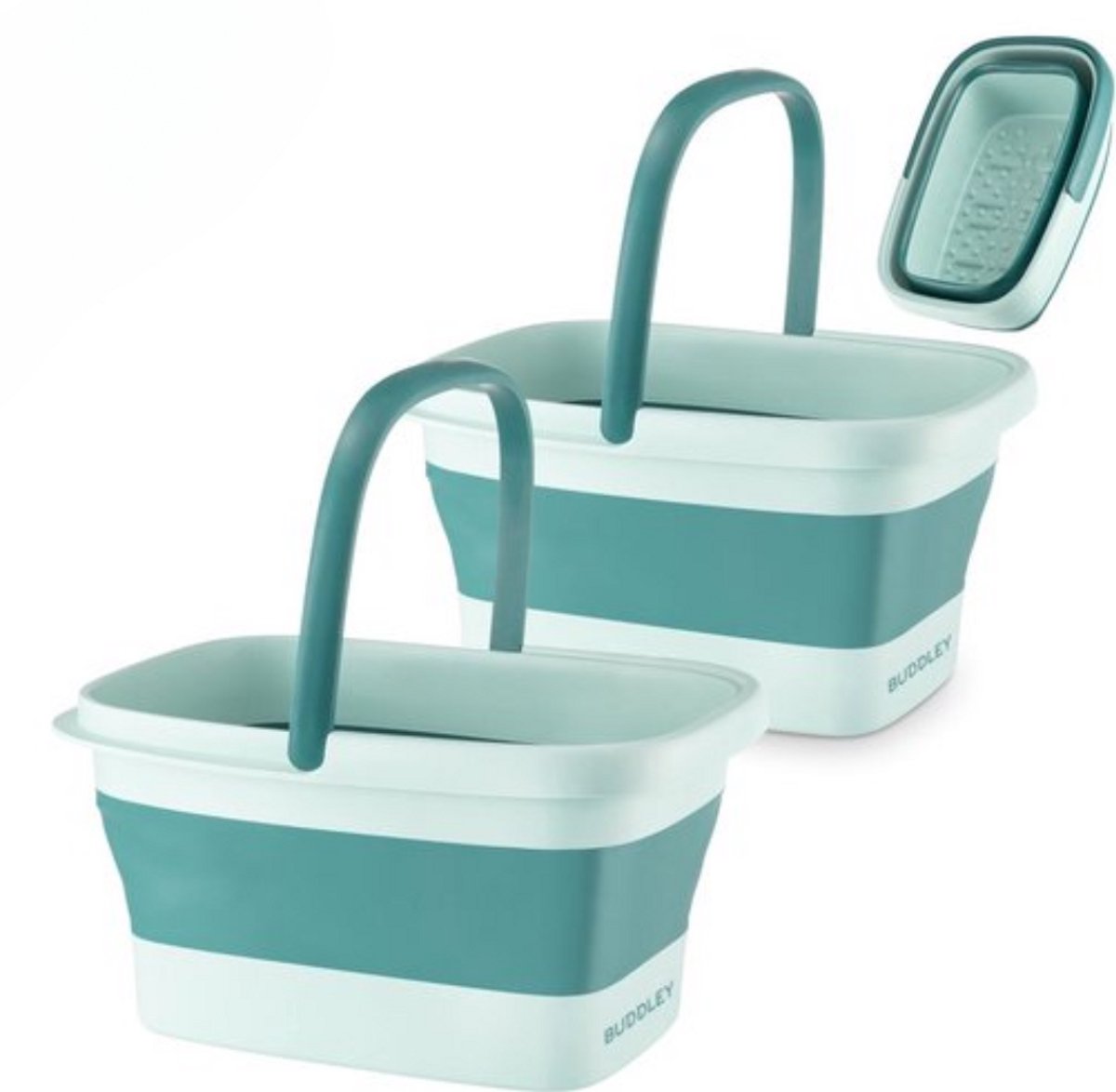 BUDDLEY Voetenbad Inklapbaar (SET 2x) - Groen - Voetbad - Voetenbaden - Ontspan je voeten